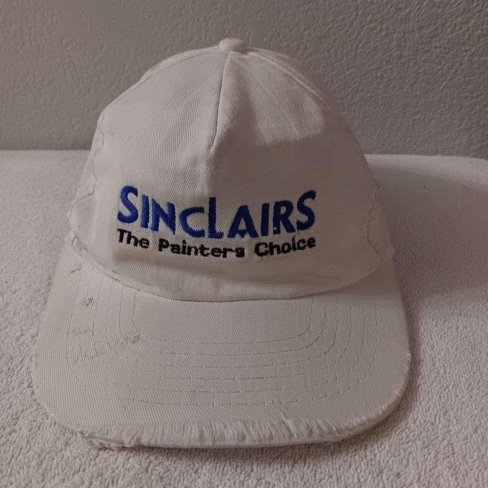 Sinclairs White Cap with Blue Logo